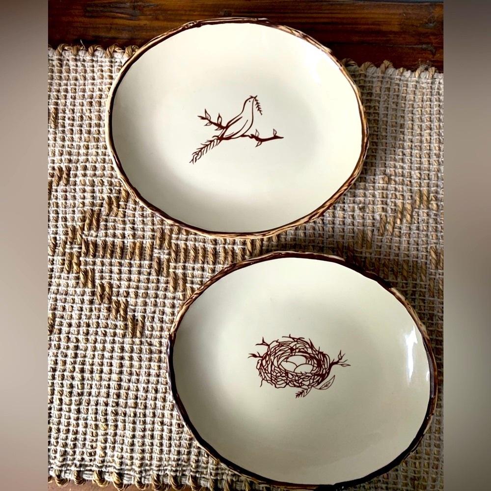 Jeremie Bird and Nest Plates Salad Size